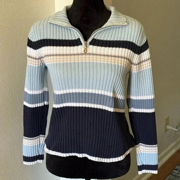 St. John’s Bay Ribbed Pullover 1/4 Zip Sweater - Picture 1 of 5